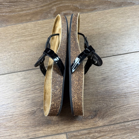 Tory Burch Miller Cloud Sandals Black Patent Leather Sz 7.5 Summer Designer - Picture 4 of 11